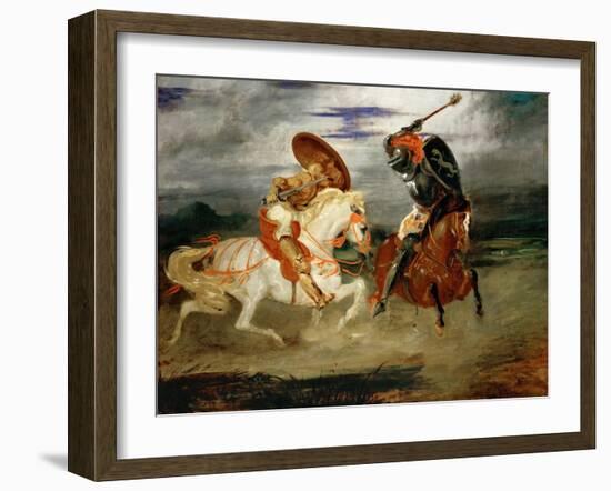 Knights Fighting in the Countryside-Eugene Delacroix-Framed Giclee Print