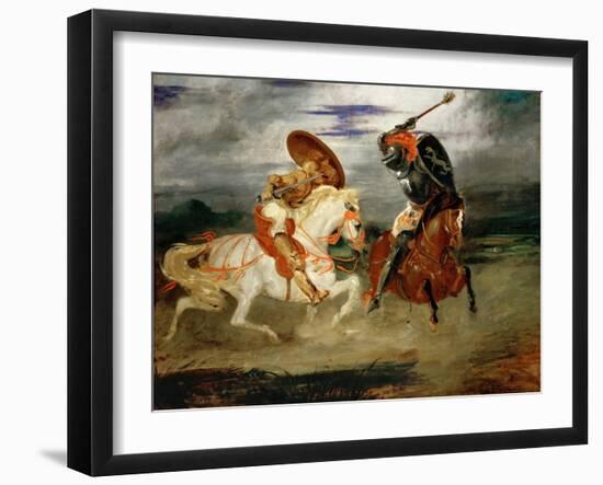 Knights Fighting in the Countryside-Eugene Delacroix-Framed Giclee Print