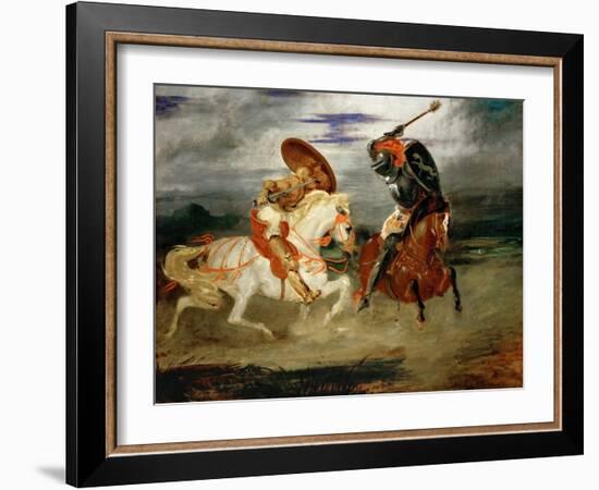 Knights Fighting in the Countryside-Eugene Delacroix-Framed Giclee Print