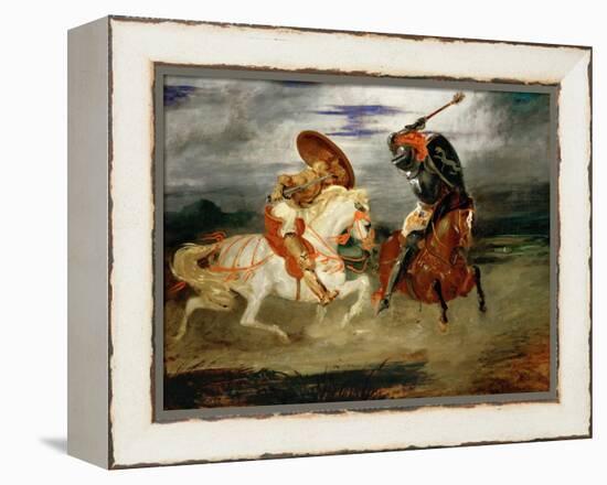 Knights Fighting in the Countryside-Eugene Delacroix-Framed Premier Image Canvas