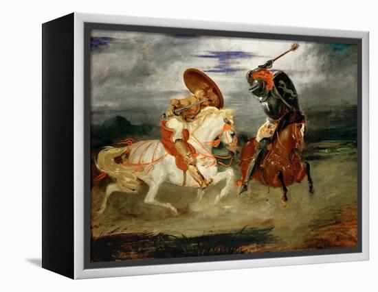 Knights Fighting in the Countryside-Eugene Delacroix-Framed Premier Image Canvas