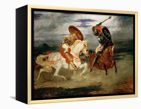 Knights Fighting in the Countryside-Eugene Delacroix-Framed Premier Image Canvas