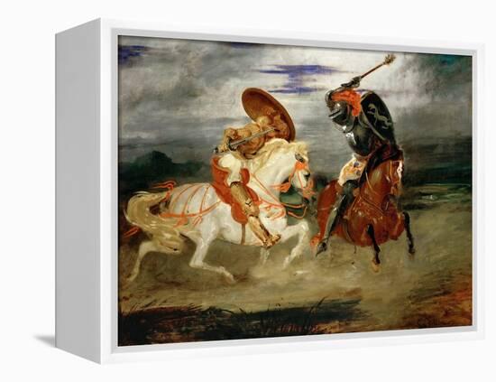 Knights Fighting in the Countryside-Eugene Delacroix-Framed Premier Image Canvas