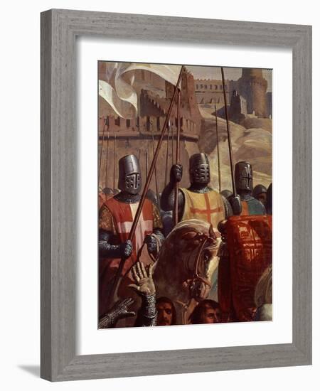 Knights, from Battle of Ascalon, 18 November 1177-Charles-Philippe Lariviere-Framed Giclee Print