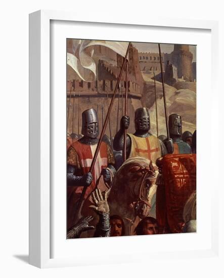 Knights, from Battle of Ascalon, 18 November 1177-Charles-Philippe Lariviere-Framed Giclee Print