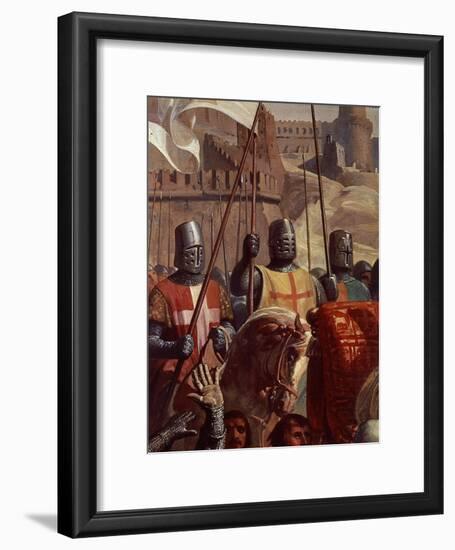 Knights, from Battle of Ascalon, 18 November 1177-Charles-Philippe Lariviere-Framed Giclee Print