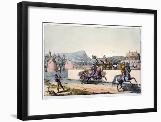 Knights jousting at a tournament, 19th century-Unknown-Framed Giclee Print