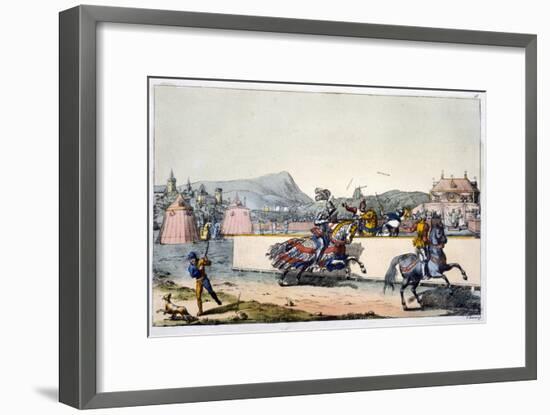 Knights jousting at a tournament, 19th century-Unknown-Framed Giclee Print