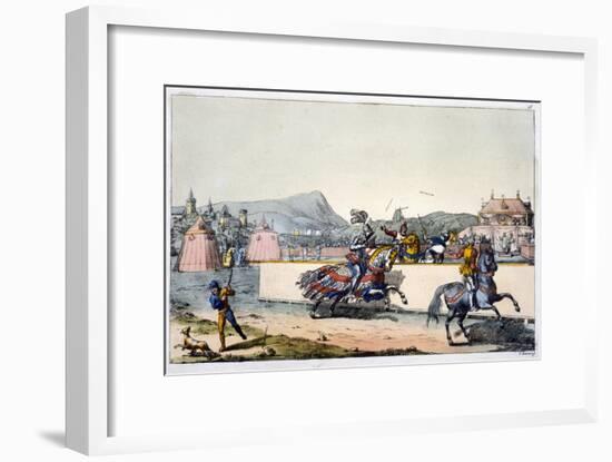 Knights jousting at a tournament, 19th century-Unknown-Framed Giclee Print
