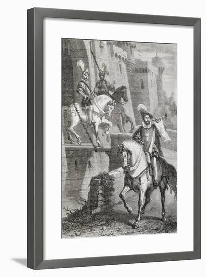 Knights on Horseback, Illustration from Ettore Fieramosca or Challenge of Barletta-Massimo D'Azeglio-Framed Giclee Print