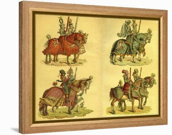 Knights on horseback-Hans Burgkmair-Framed Premier Image Canvas