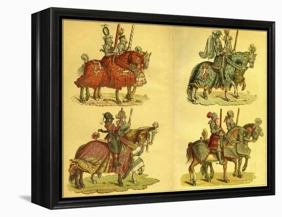 Knights on horseback-Hans Burgkmair-Framed Premier Image Canvas