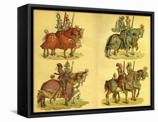 Knights on horseback-Hans Burgkmair-Framed Premier Image Canvas