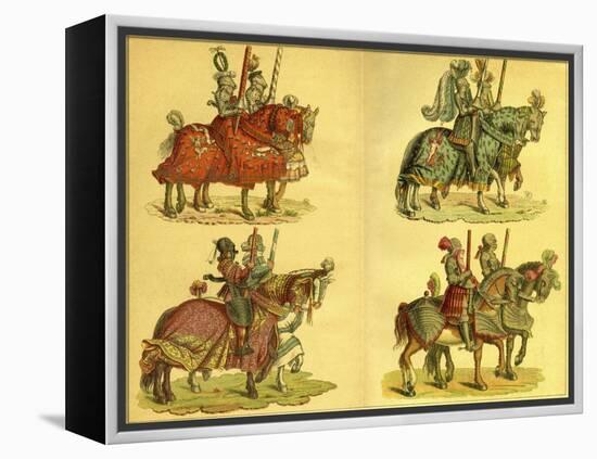 Knights on horseback-Hans Burgkmair-Framed Premier Image Canvas