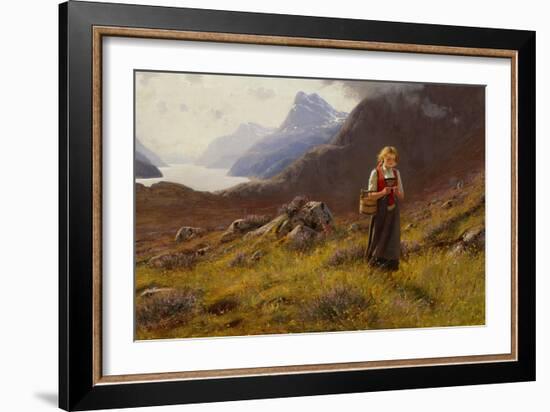 Knitting Dairymaid-Hans Andreas Dahl-Framed Giclee Print