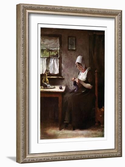 Knitting Fisherwoman, 1901-Hobbe Smith-Framed Giclee Print