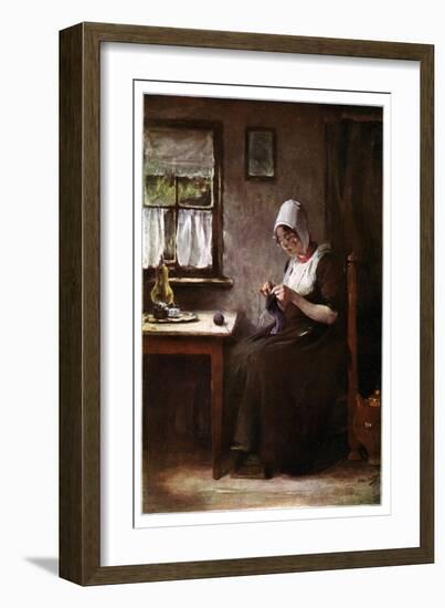 Knitting Fisherwoman, 1901-Hobbe Smith-Framed Giclee Print
