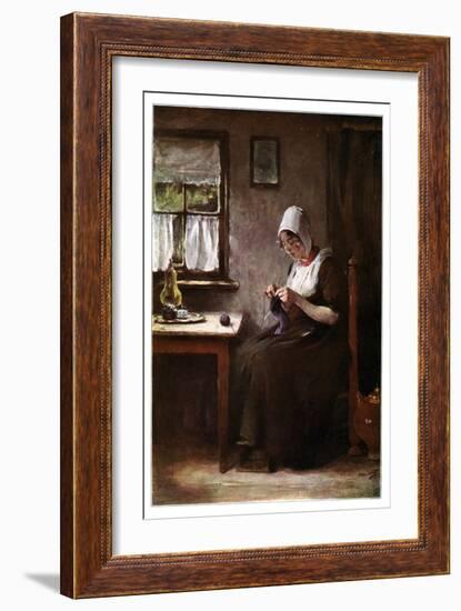Knitting Fisherwoman, 1901-Hobbe Smith-Framed Giclee Print