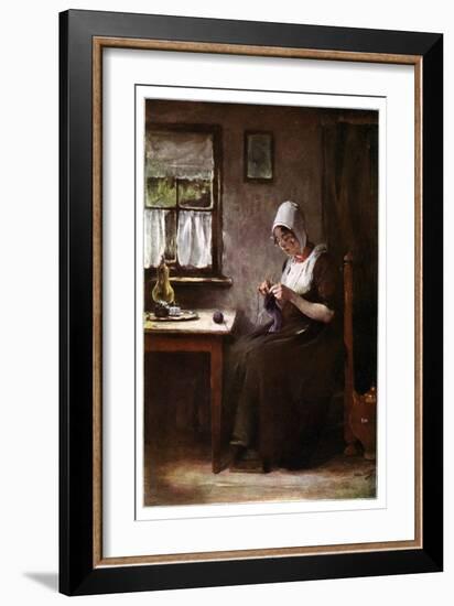 Knitting Fisherwoman, 1901-Hobbe Smith-Framed Giclee Print