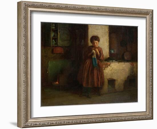 Knitting for the Soldiers, 1861-Eastman Johnson-Framed Giclee Print