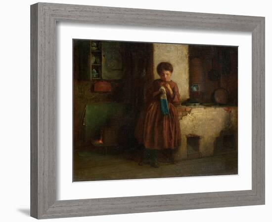 Knitting for the Soldiers, 1861-Eastman Johnson-Framed Giclee Print