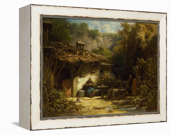 Knitting Hermit, 1860-1870S-Carl Spitzweg-Framed Premier Image Canvas