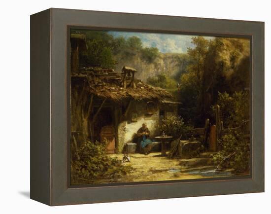 Knitting Hermit, 1860-1870S-Carl Spitzweg-Framed Premier Image Canvas