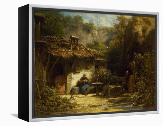 Knitting Hermit, 1860-1870S-Carl Spitzweg-Framed Premier Image Canvas