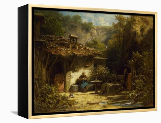 Knitting Hermit, 1860-1870S-Carl Spitzweg-Framed Premier Image Canvas