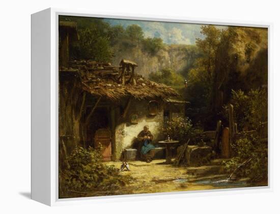 Knitting Hermit, 1860-1870S-Carl Spitzweg-Framed Premier Image Canvas