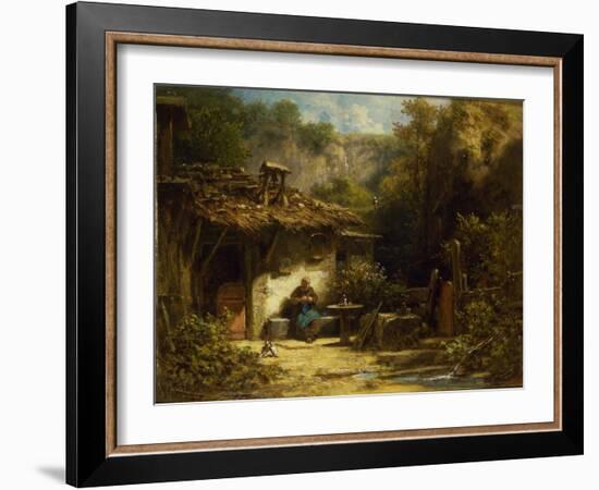 Knitting Hermit, 1860-1870S-Carl Spitzweg-Framed Giclee Print