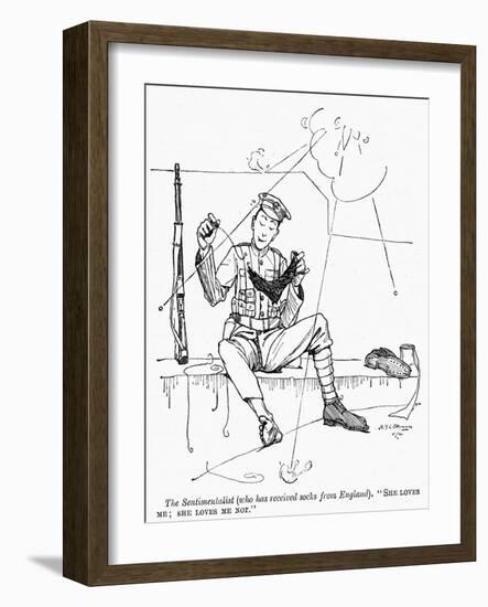 Knitting Humour, WW1-H.F.C. Skinner-Framed Art Print