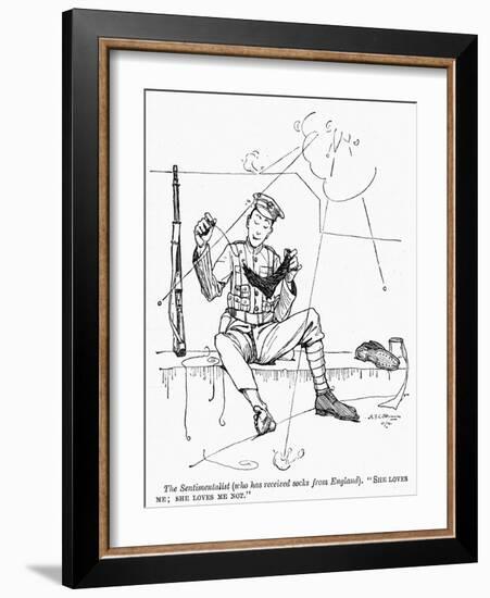 Knitting Humour, WW1-H.F.C. Skinner-Framed Art Print