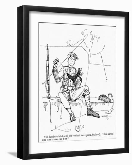 Knitting Humour, WW1-H.F.C. Skinner-Framed Art Print