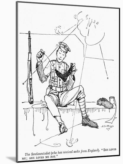 Knitting Humour, WW1-H.F.C. Skinner-Mounted Art Print