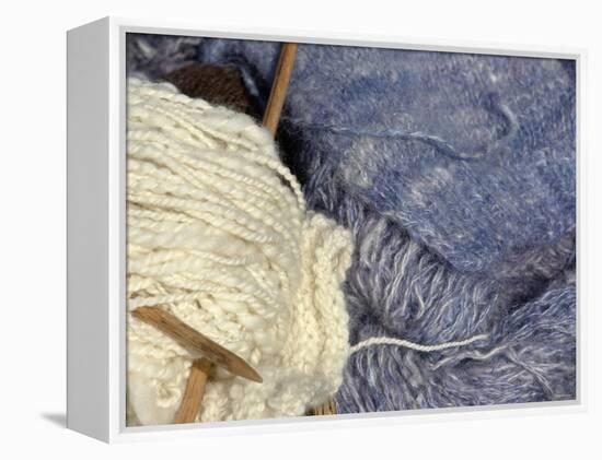 Knitting Needles and Handspun Wool at a Yorktown Reenactment, Virginia-null-Framed Premier Image Canvas