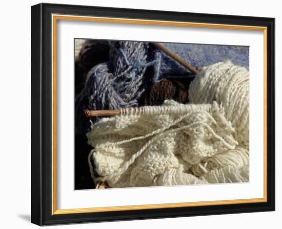 Knitting Needles and Handspun Wool Yarn at a Yorktown Reenactment, Virginia-null-Framed Photographic Print