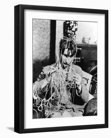 Knitting Spaghetti-null-Framed Photographic Print