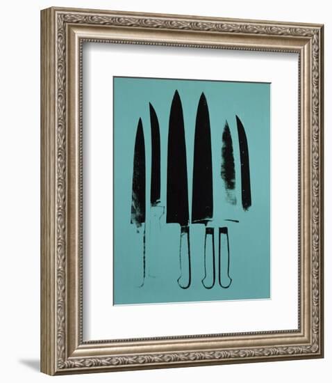 Knives, c. 1981-82 (Aqua)-Andy Warhol-Framed Art Print