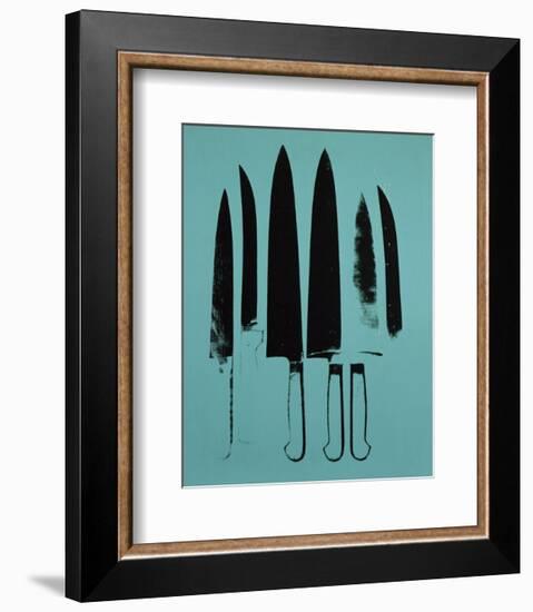 Knives, c. 1981-82 (Aqua)-Andy Warhol-Framed Art Print