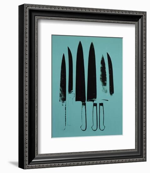 Knives, c. 1981-82 (Aqua)-Andy Warhol-Framed Art Print