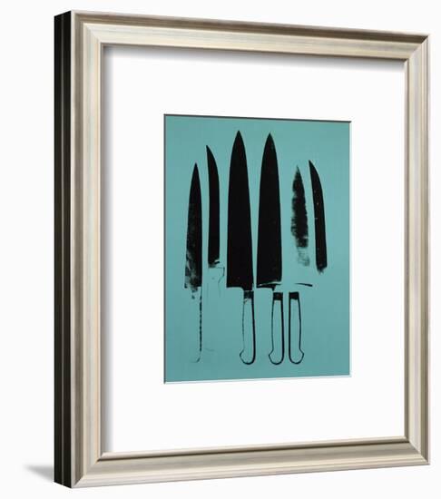 Knives, c. 1981-82 (Aqua)-Andy Warhol-Framed Art Print