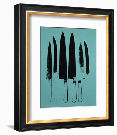 Knives, c. 1981-82 (Aqua)-Andy Warhol-Framed Art Print