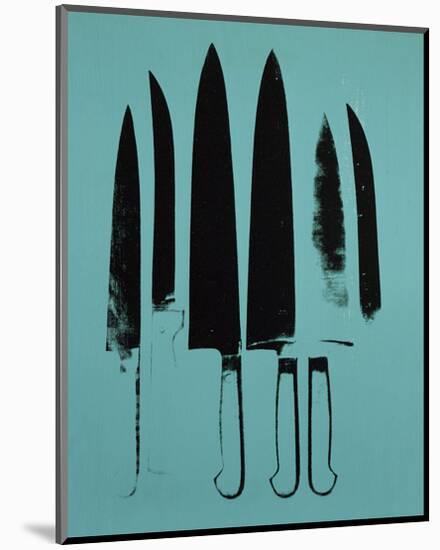 Knives, c. 1981-82 (Aqua)-Andy Warhol-Mounted Art Print