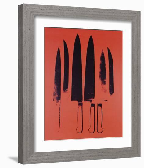 Knives, c. 1981-82 (Red)-Andy Warhol-Framed Giclee Print