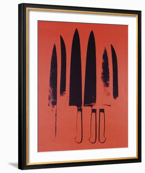 Knives, c. 1981-82 (Red)-Andy Warhol-Framed Giclee Print