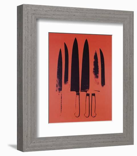 Knives, c. 1981-82 (Red)-Andy Warhol-Framed Art Print