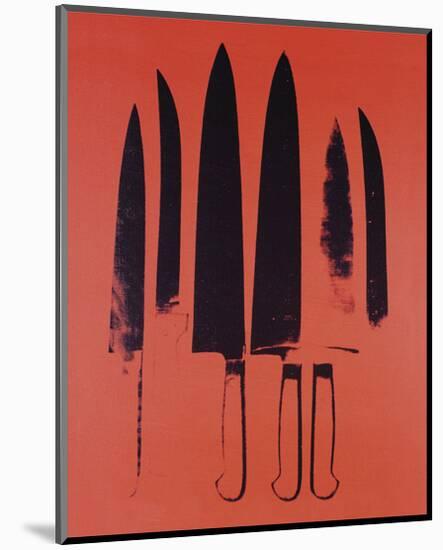 Knives, c. 1981-82 (Red)-Andy Warhol-Mounted Art Print