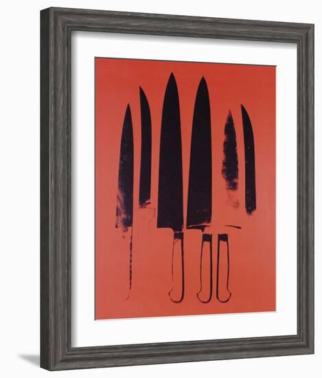 Knives, c. 1981-82 (Red)-Andy Warhol-Framed Art Print