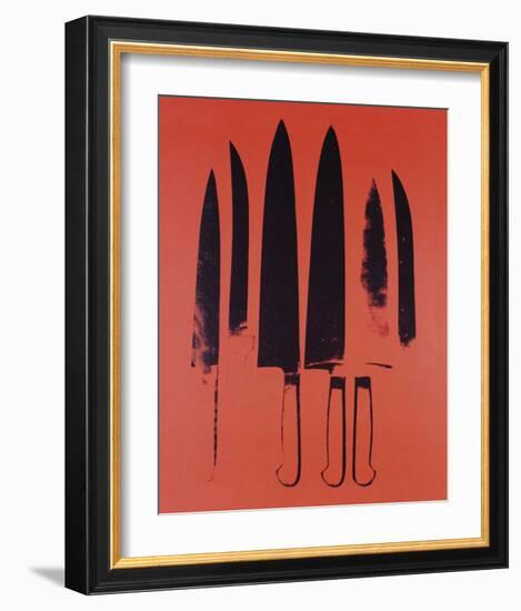 Knives, c. 1981-82 (Red)-Andy Warhol-Framed Art Print